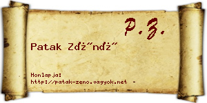 Patak Zénó névjegykártya
